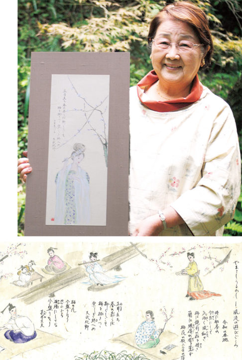 画家・童話作家の阿見みどりさんが妙本寺で水彩画展「鎌倉に咲く   万葉野の花」