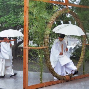 雨音響く大祓　2020年は神職だけで 　鈴鹿明神社　【座間市】
