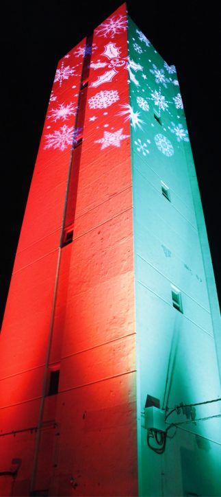 浜見平団地のシンボルタワー給水塔 最後の思い出に１月６日までライトアップに＠茅ヶ崎市