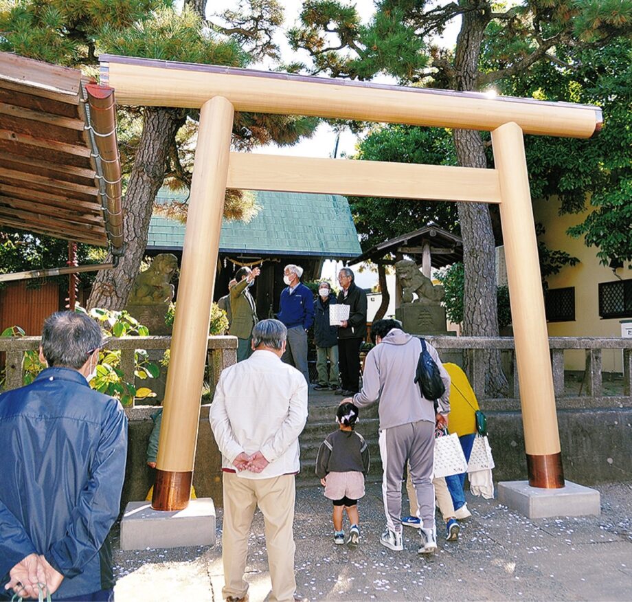 【奉納奉告祭】大磯町の神明神社の新鳥居が地財により２０年ぶりに建て替え