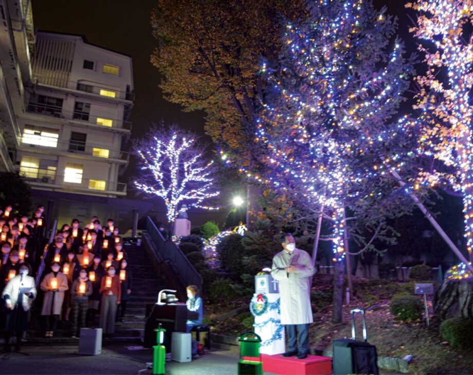 川崎市の聖マリアンナ医科大学で2022年もイルミネーション点灯～希望の光が病院を照らす