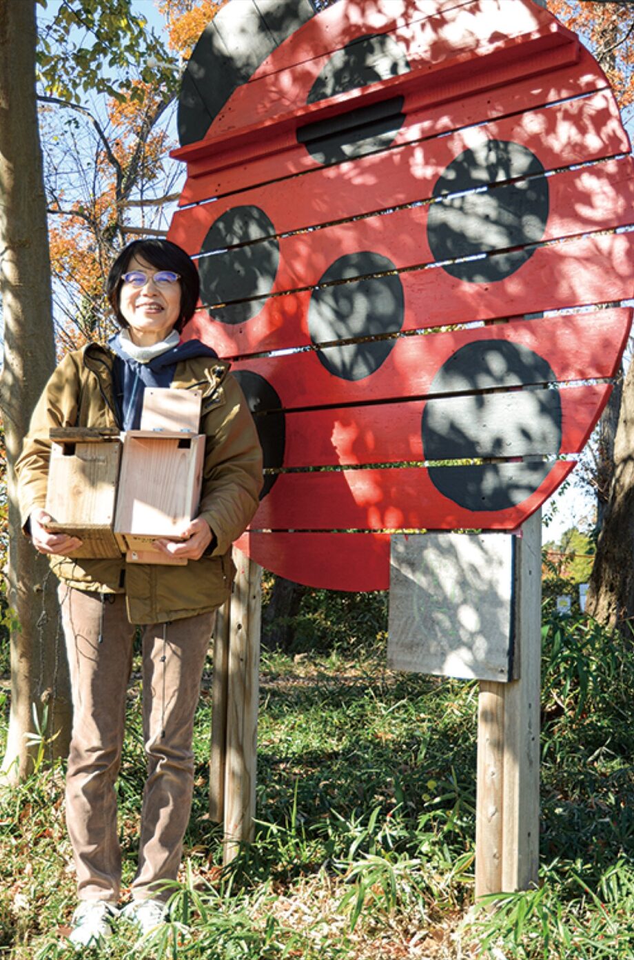 川崎市宮前区の南野川ふれあいの森で親子で体験！掲示板ペンキ塗り【2022年12月24日】鳥の巣箱設置【2023年1月8日】