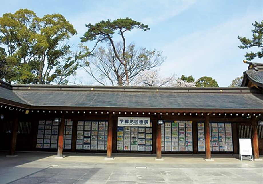 【第５３回学齢児図画展】境内のお花見と共に園児のアート作品も鑑賞＠寒川神社