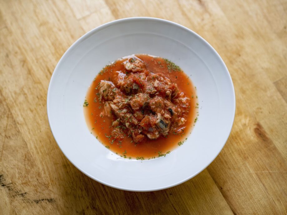 【ママ応援レシピ】混ぜてレンチン　さば缶トマトスープ　by管理栄養士