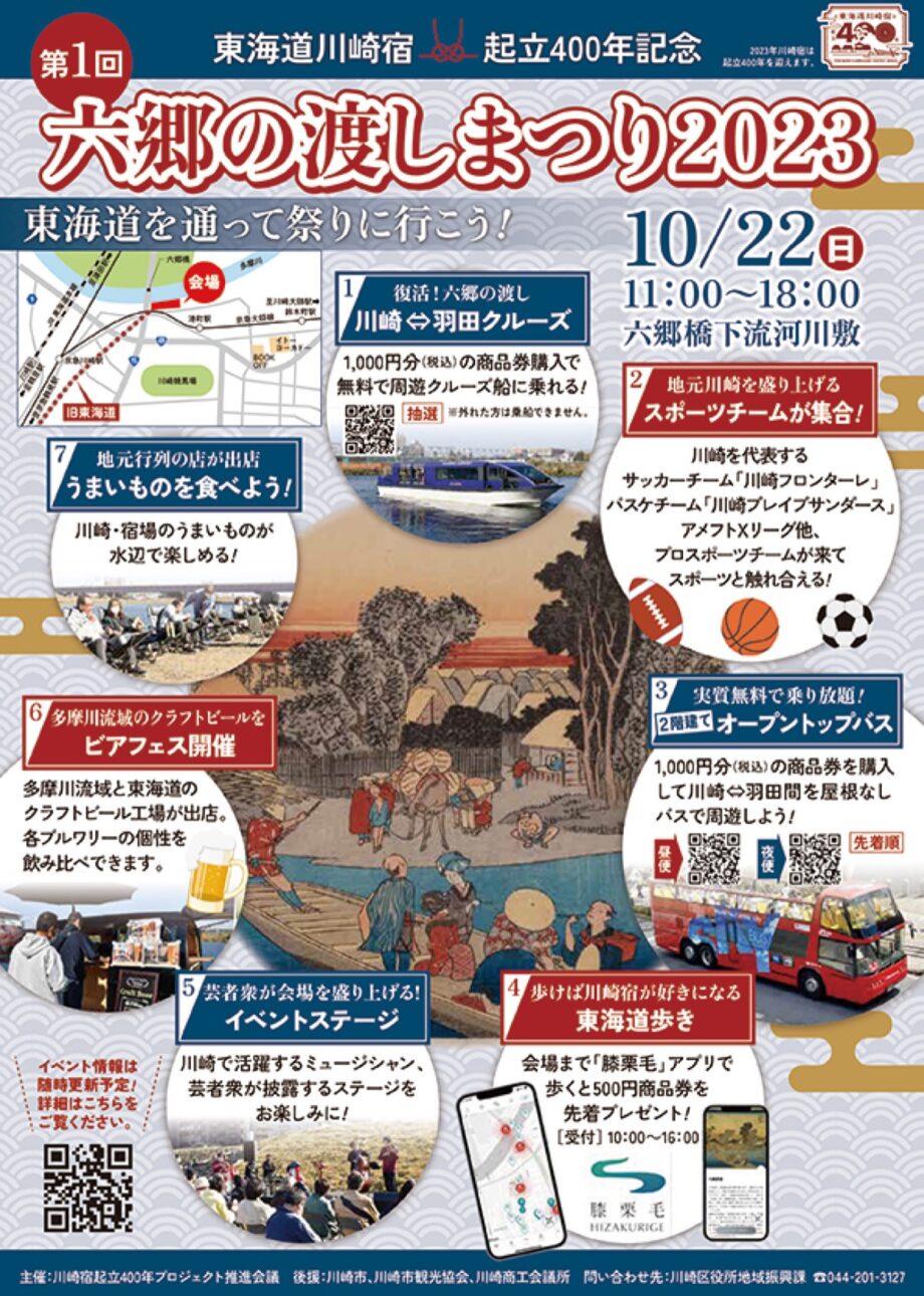 川崎市川崎区の六郷橋付近で一大フェス「六郷の渡しまつり」【10月22日】観光、音楽、グルメも