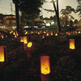 竹灯籠が仄かに灯る「竹灯籠の夕べ」ステージ発表や地場野菜の販売も！＠横浜市戸塚区　谷矢部池公園