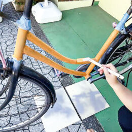 自転車を塗料で DIYしよう！！／ヤブタ塗料㈱【お店体験！！おだわらシルミル】