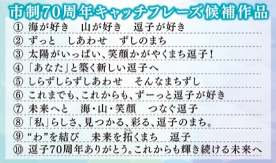 【逗子市】市制70周年フレーズに輝くのは？12/1から15日まで投票開始