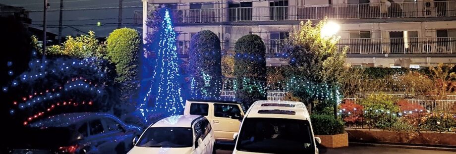 川崎市中原区のローズハイツ武蔵小杉でクリスマスイルミネーション【12/25まで】地域をつなぐ光の饗宴