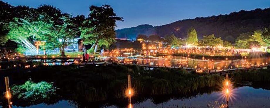 中井町・厳島湿生公園で「竹灯籠の夕べ」２５００個以上の竹灯籠が作りだす幻想的な光のアート　５月25日