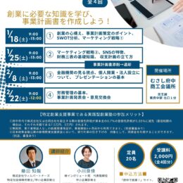 【府中市特定創業支援等事業】実践創業塾（全４回）