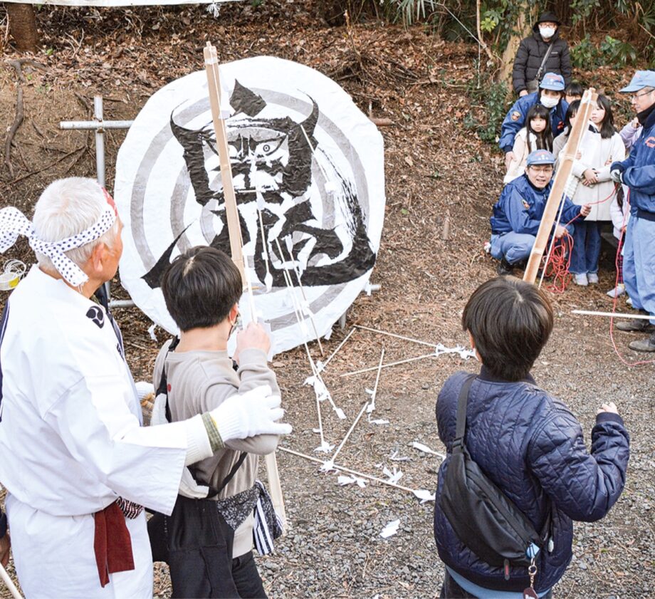 上大岡駅前で神事「的射・節分祭」無病息災を願う@横浜市港南区　鹿嶋神社