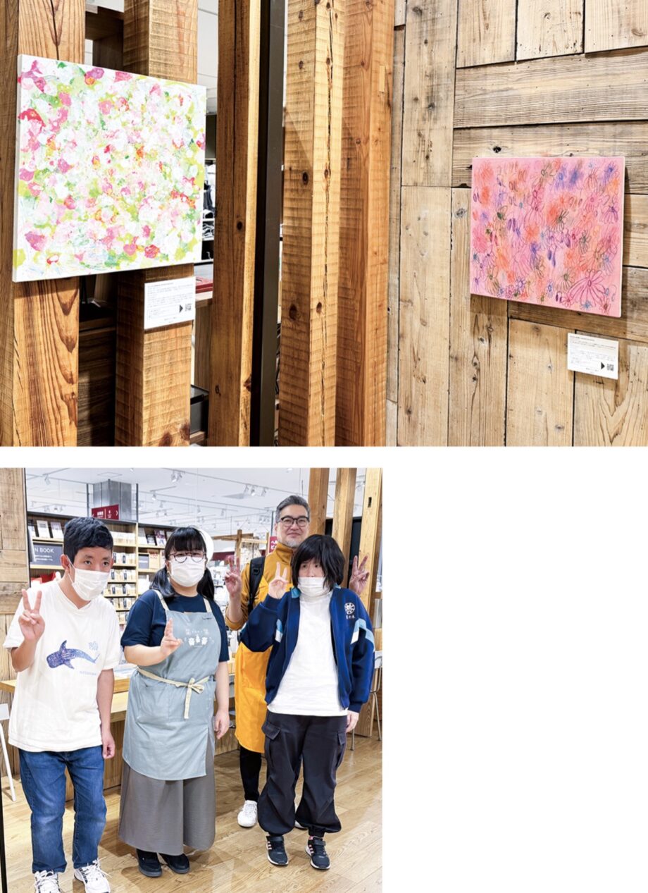 川崎市中原区・グランツリー武蔵小杉の無印良品で持続可能なアート展示～伝統的なキャンバス製法の作品