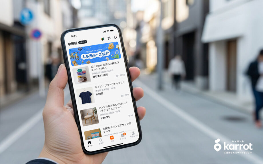 【手数料ずっと無料】ご近所フリマアプリ「キャロット」って？実際に出品してお取引してみた！
