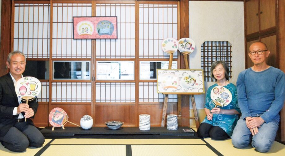小田原・籠淸本店でアート作家の小林さんと陶芸家の山本さんの作品展〈７月３０日(水)まで〉