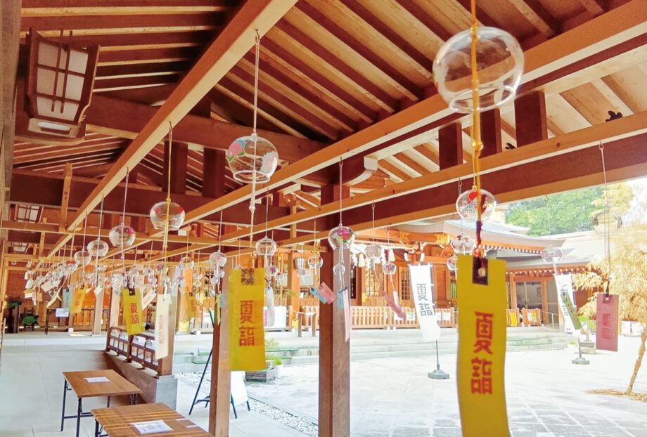相模原市中央区上溝・亀ヶ池八幡宮に「夏詣お願い風鈴」設置