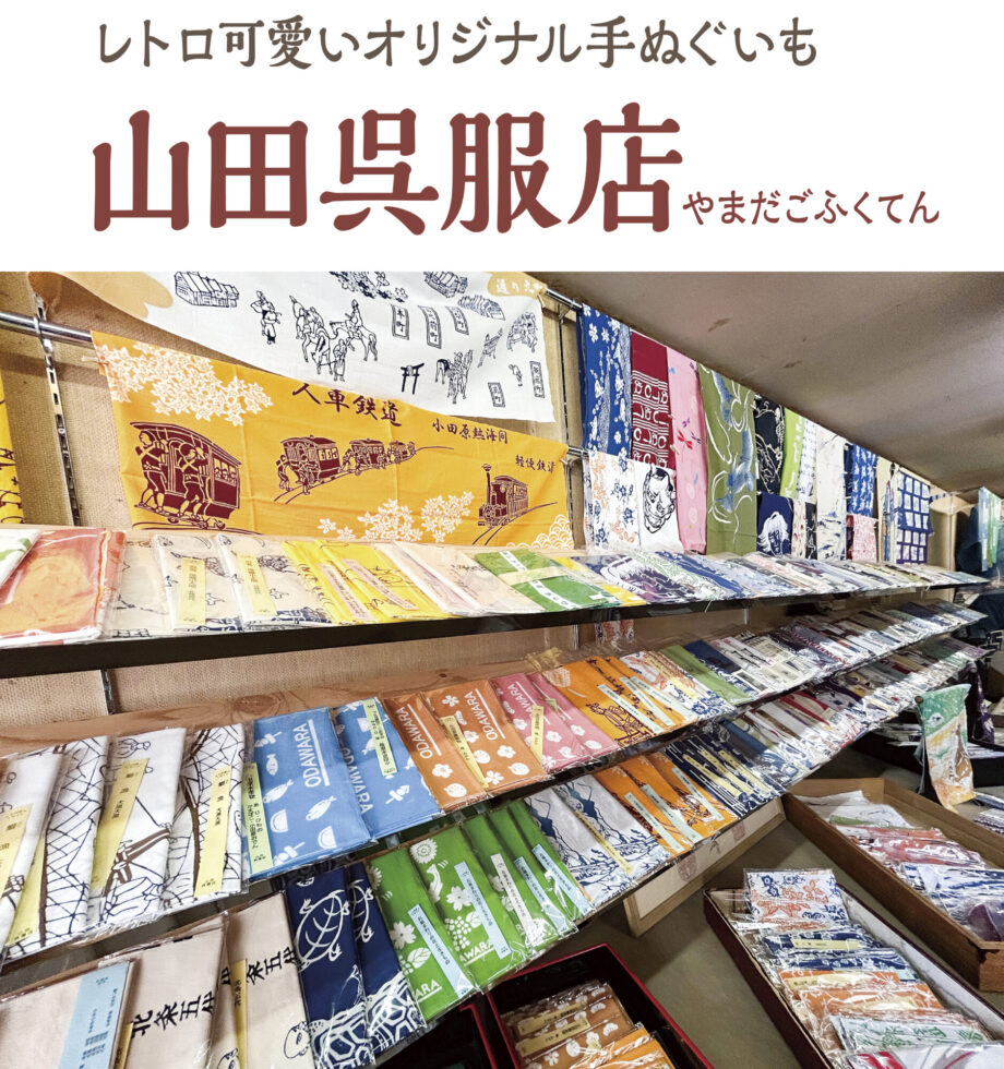 （2）山田呉服店（手ぬぐい・呉服）：レトロ可愛いオリジナル手ぬぐいも／小田原駅から徒歩約15分