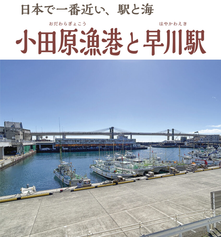 （5）小田原漁港と早川駅（漁港・駅）：日本で一番近い、駅と海／小田原駅から1駅(3分)＋徒歩約5分