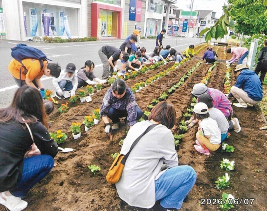 (伊勢原市)比々多観光振興会『白根花の会』自治会館前花いっぱいに