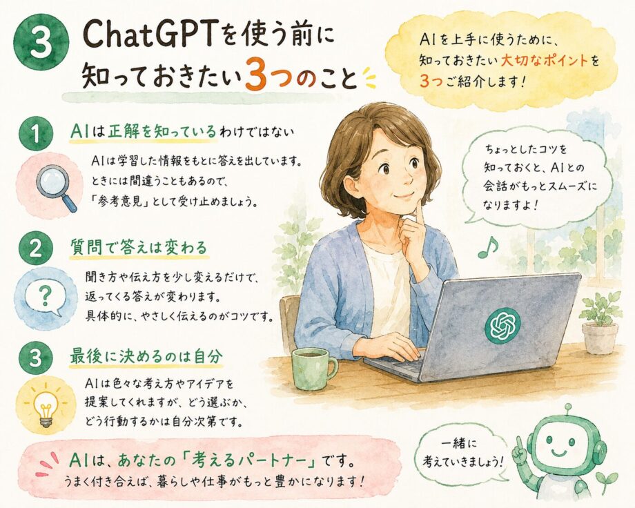「ChatGPTを使う前に知っておきたい3つのこと」AIアカデミー・第3回　